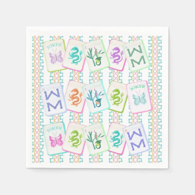 SERVIETTE EN PAPIER MAHJONG TILE NAPKIN (Devant)