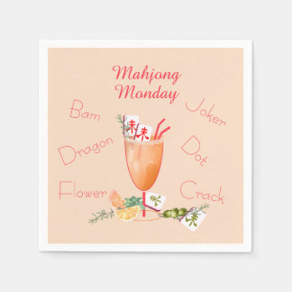 Serviette En Papier Mahjong Tiles and Cocktail Paper Napkin