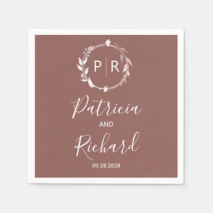 Serviette En Papier Maillot en terre cuite Monogram Mariage Napkins