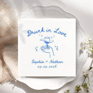 Serviette En Papier Main Creusée dans l'amour Mariage personnalisé