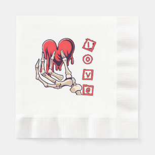 Serviette En Papier Main de squelette symbolique de l'amour offrant un