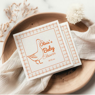 Serviette En Papier Main d'oie Silly Retro tirée Baby shower Nuetral