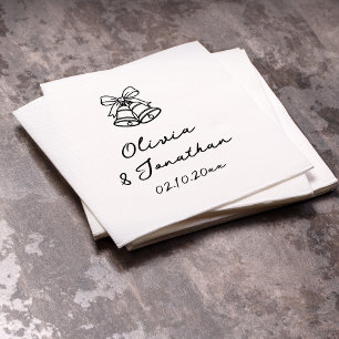 Serviette En Papier Main Tirée Quirky Old Monney Mariage