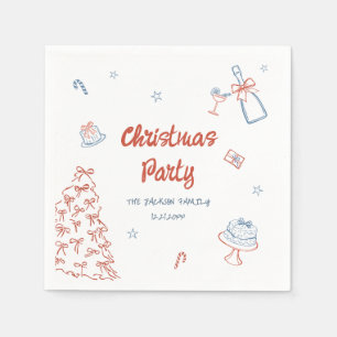 Serviette En Papier Main Whimsical Tirée Oh Quelle Fun Noël