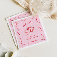 Main Whimsical tirée rose et Mariage rouge