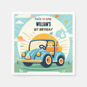 Serviette En Papier maintenant garçon joli golf trou dans un premier 1