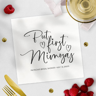 Serviette En Papier Mais d'abord Mimosas Enterrement de Vie de Jeune F