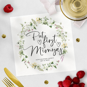 Serviette En Papier Mais d'abord Mimosas Réception de Mariage aux Fleu