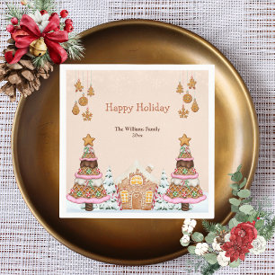 Serviette En Papier Maison de pain d'épices Fête Brown