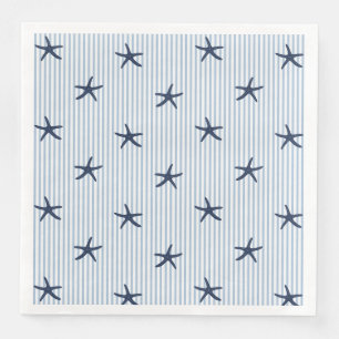 Serviette En Papier Maison de plage côtière étoile de mer rayure marin