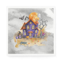 Maison Gnome Violet Hantée Avec Chats Et Chats Fan