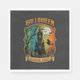 Serviette En Papier Maison Hantée Halloween Horreur Sorcière Pleine Lu