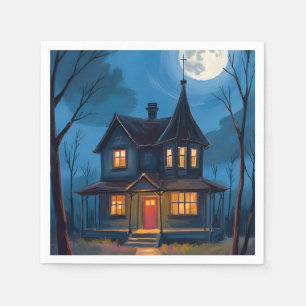 Serviette En Papier Maison hantée Halloween Peint à la main