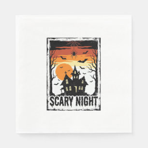 Serviette En Papier Maison Hantée Nuit Effrayante Chemise Halloween Vi