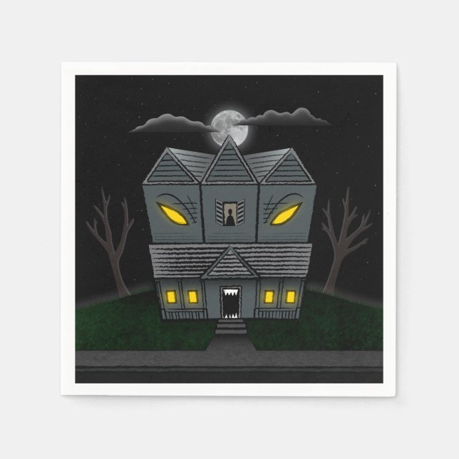 Serviette En Papier Maison monstre hantée (Devant)