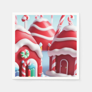 Serviette En Papier Maison Red Candyland - Papier Napkin