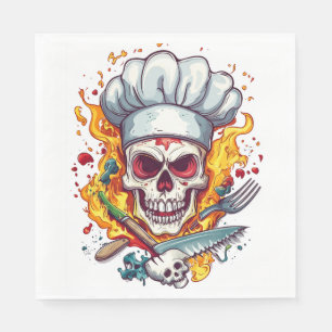 Serviette En Papier Maître de cuisine Crâne Chef