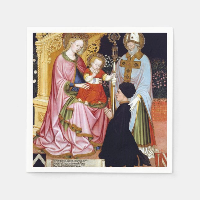 Serviette En Papier Maître G.Z. Madonna et Enfant avec le donateur (Devant)