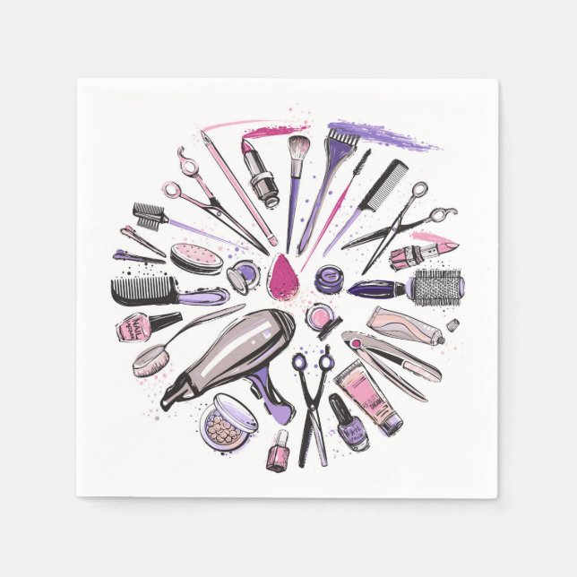 Serviette En Papier Makeup circle design (Devant)