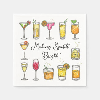 Serviette En Papier Making Spirits Bright Christmas Cocktail