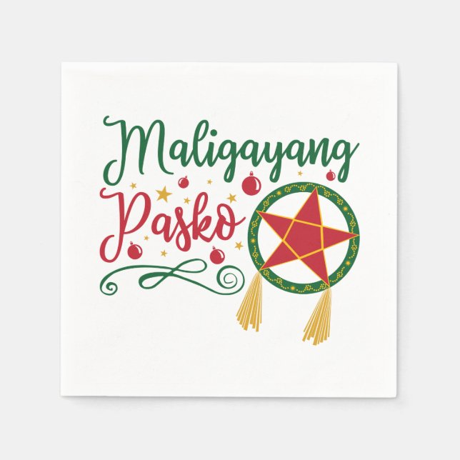 Serviette En Papier Maligayang Pasko Philippines Noël Philippines (Devant)