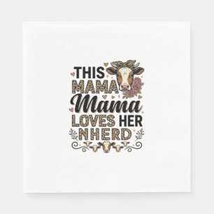 Serviette En Papier Mama Aime Son Troupeau Vintage Cow Maman Conceptio