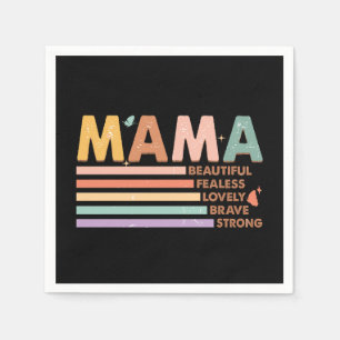 Serviette En Papier Mama Beau sans peur Lovely Brave Strong