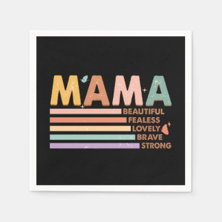 Serviette En Papier Mama Beau sans peur Lovely Brave Strong