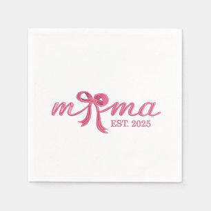 Serviette En Papier Mama Est 2025 Chaud Rose Bow Coquette fête des mèr