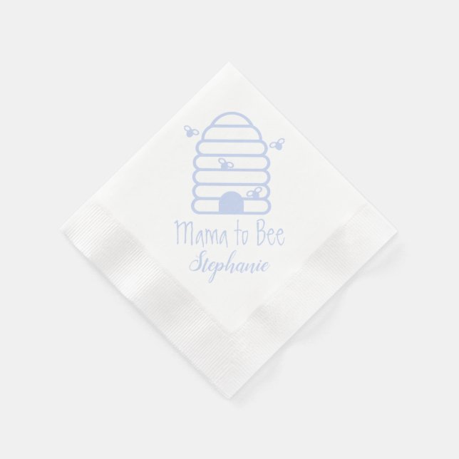 Serviette En Papier Mama to Bee Blue Hive Baby shower serviettes (Coin)