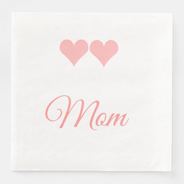 Serviette En Papier Maman aux coeurs roses mousepad (Devant)