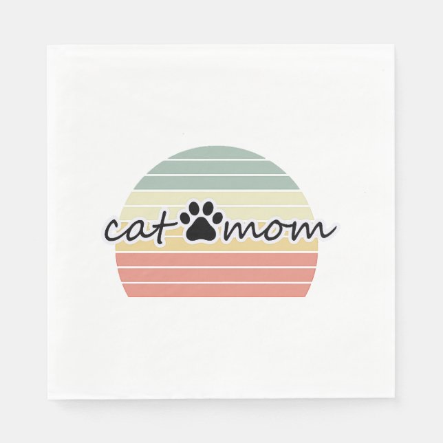 Serviette En Papier maman chat (Devant)