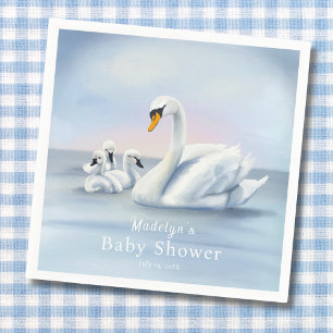 Serviette En Papier Maman cygne avec bébés Baby Shower