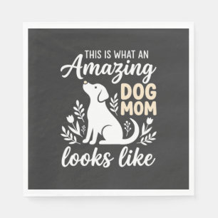 Serviette En Papier Maman de chien incroyable fleur amoureux des chien
