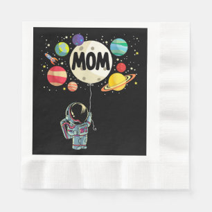 Serviette En Papier Maman de l'astronaute spatial du garçon d'annivers