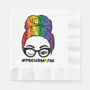 Serviette En Papier Maman fière Nœud de cheveux décoiffés Drapeau arc-