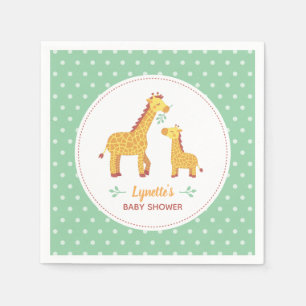 Serviette En Papier Maman girafe et bébé, fournitures de fête à pois