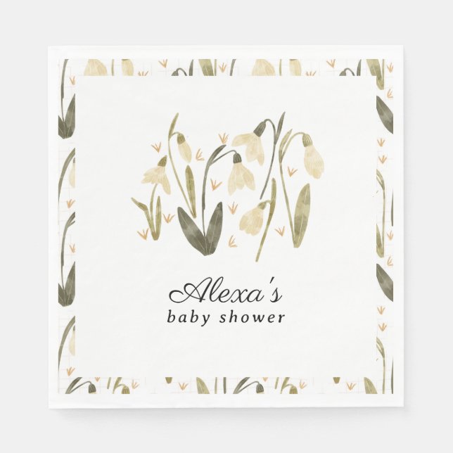 Serviette En Papier Maman pour être élégant baby shower floral nouveau (Devant)