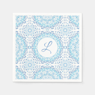 Serviette en papier Mandala bleu