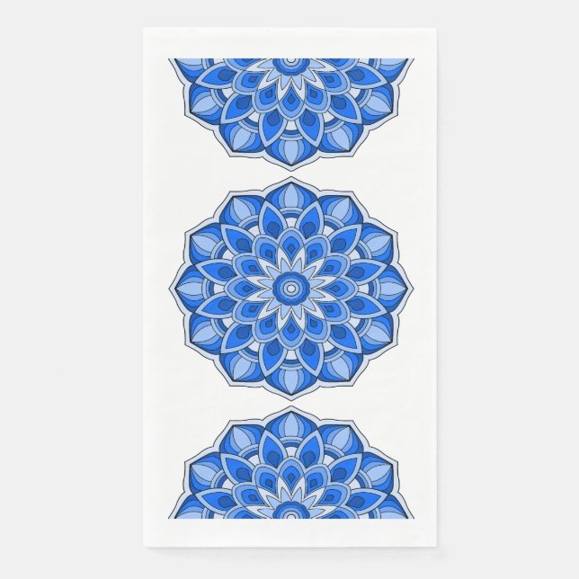 Serviette En Papier Mandala en bleu (Devant)