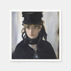 Serviette En Papier Manet - Berthe Morisot avec un bouquet de violette