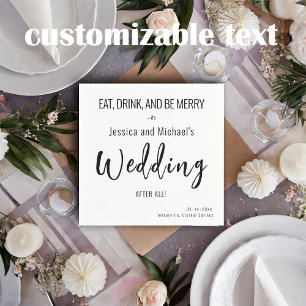 Serviette En Papier 💍 Mange, bois... Élégant minimaliste mariage