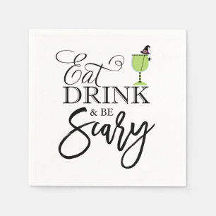 Serviette En Papier "Mange, bois et fais peur" Halloween Party