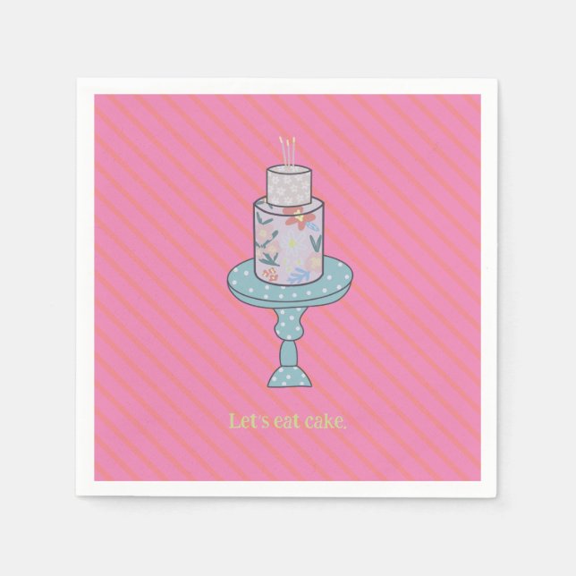 Serviette En Papier Mangeons Cake Cute Party (Devant)