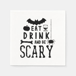 Serviette En Papier manger boire et être effrayant halloween