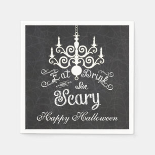 Serviette En Papier Manger Boire Être Effrayant Halloween Craie Fête S