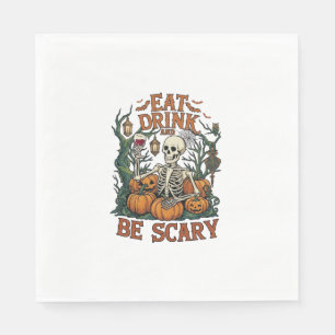Serviette En Papier Manger Boire Être Squelette Épouvantable Halloween