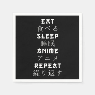 Serviette En Papier Manger Sleep Anime Répéter Japonais Manga Lover