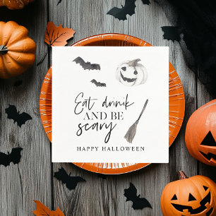 Serviette En Papier Mangez Boire Et Faites Peur   Bonne Halloween