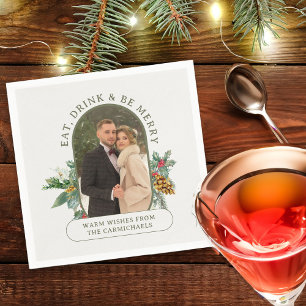 Serviette En Papier Mangez Boire & Soyez Joyeux Lozenge Forme Photo No